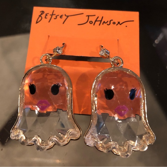 Betsey Johnson Jewelry - 👻 Betsey Johnson Clear Ghost Earrings / Halloween